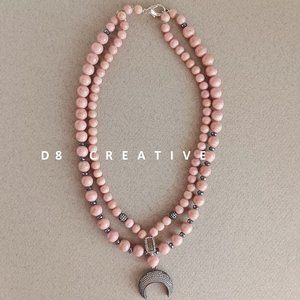 New Jasper stone with 925 sterling silver 2 strands necklace